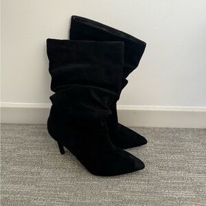 Black Suede Women's Pointed Toe Boots